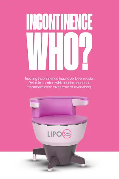 LIPO360 EMS Chair Can Help with Urinary Incontinence 2 Image of a urinary incontinence treatment seat Wollaton